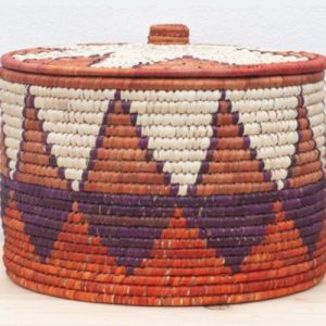 Natural Floral basket with Lid 2